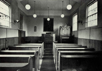 The interior of Heath Baptist Church in 1963